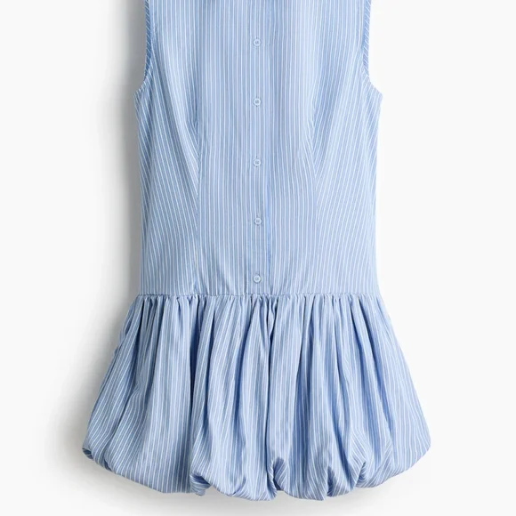 H&M Sleeveless Blue Pinstripe Shirt Dress - Picture 5 of 6
